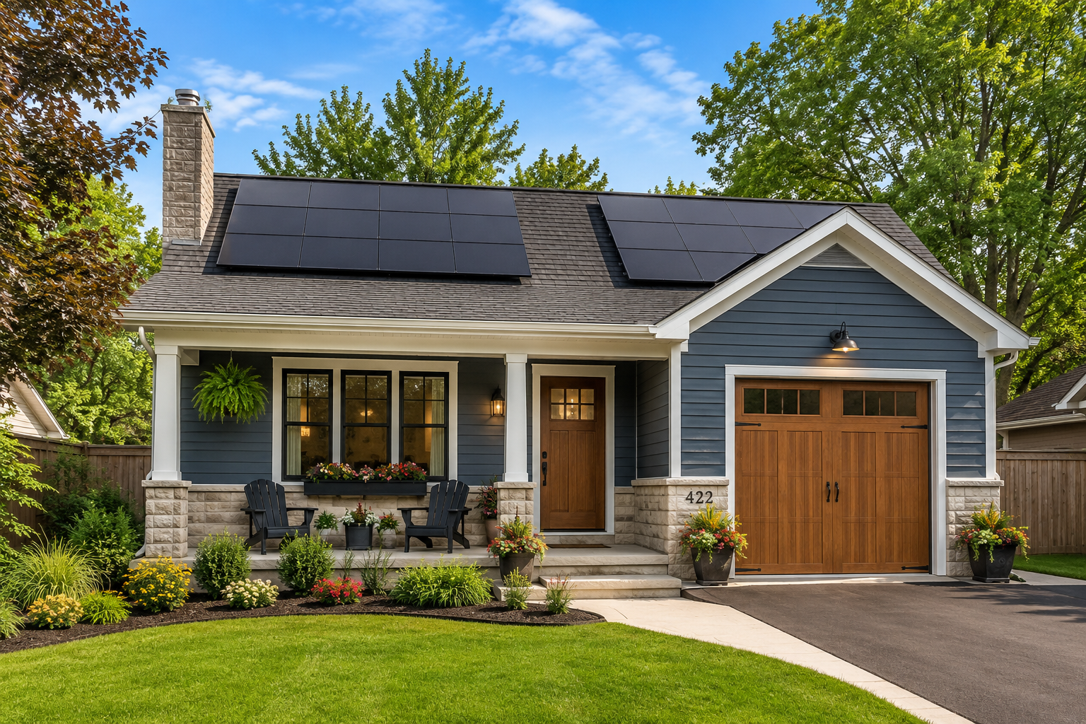 Exterior of a compact, attractive, efficient house